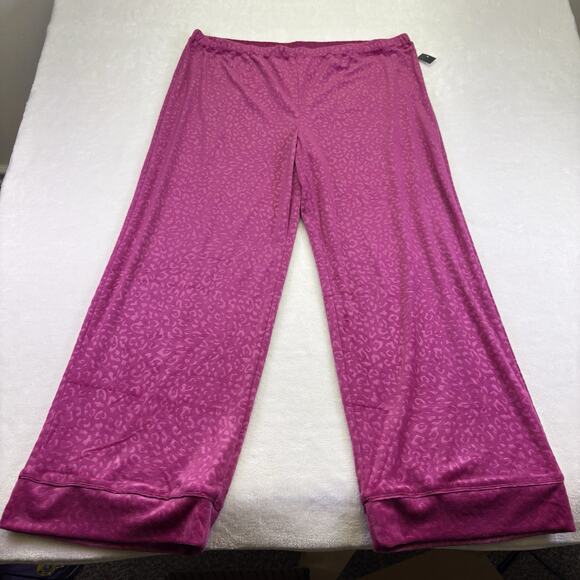 INC International Concepts Velour Notch Collar Plush Cheetah Pajama Set Pink XXL - Picture 12 of 15